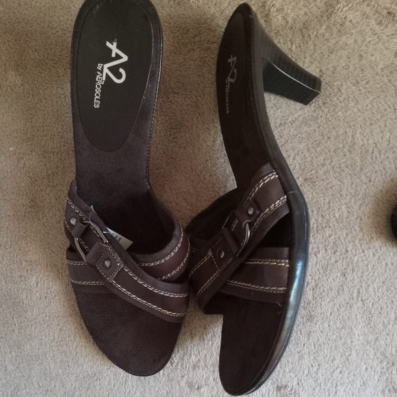Aerosoles | Brown Slip On Sandals - Picture 2 of 6